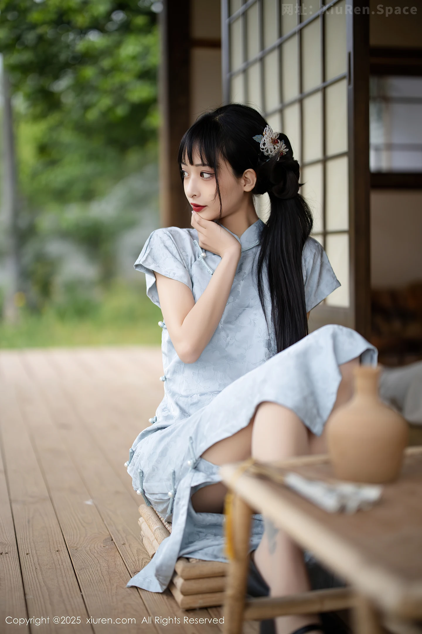 图片[3]-[XiuRen秀人网] VOL.10278 模特茂木希子日式旗袍露白色内衣配肉丝袜秀完美曲线诱惑写真80P-秀人网官方网站